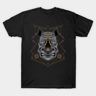 Rhino head logo. Design template T-Shirt